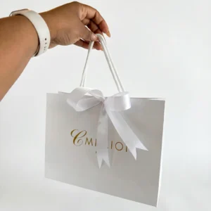 CMillion Beauty - A Lady's Hand Holding a Custom A4 Landscape & A5 Portrait Bags