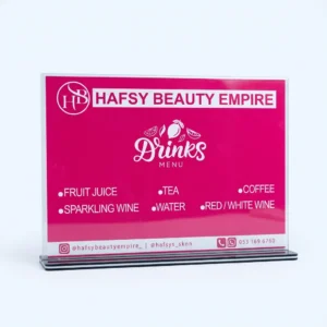 Hafsy Beauty Empire - Branded Table Top Stands